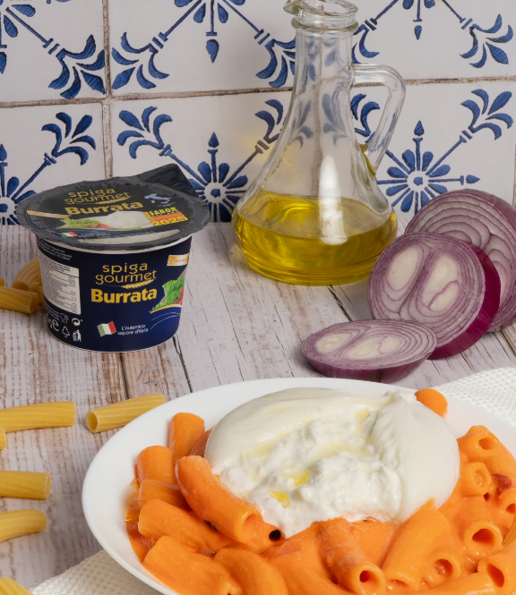 Macarrones cremosos con Burrata Spiga Gourmet
