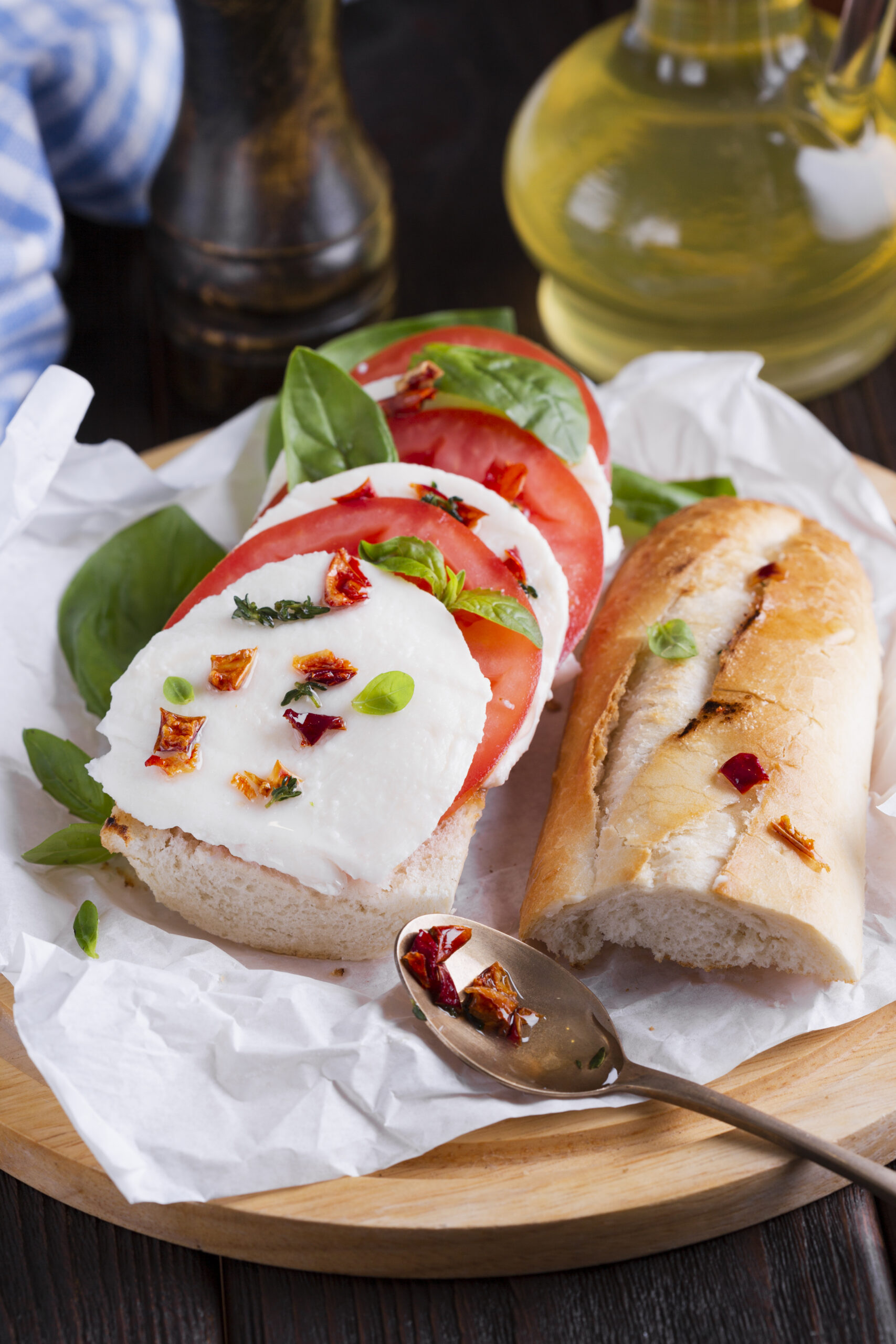 Baguette caprese con Mozzarella High Protein Spiga Gourmet